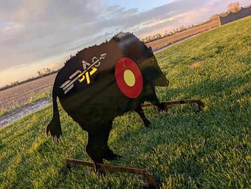 Archery target setup in field